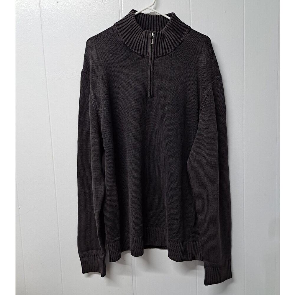 Goodthreads Men's Soft Cotton Quarter-Zip Sweater Size‎ XXL Color Washed Black